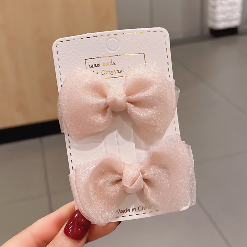 Set 2 Kẹp Tóc Nơ Xinh Xắn Dành Cho Bé Gái