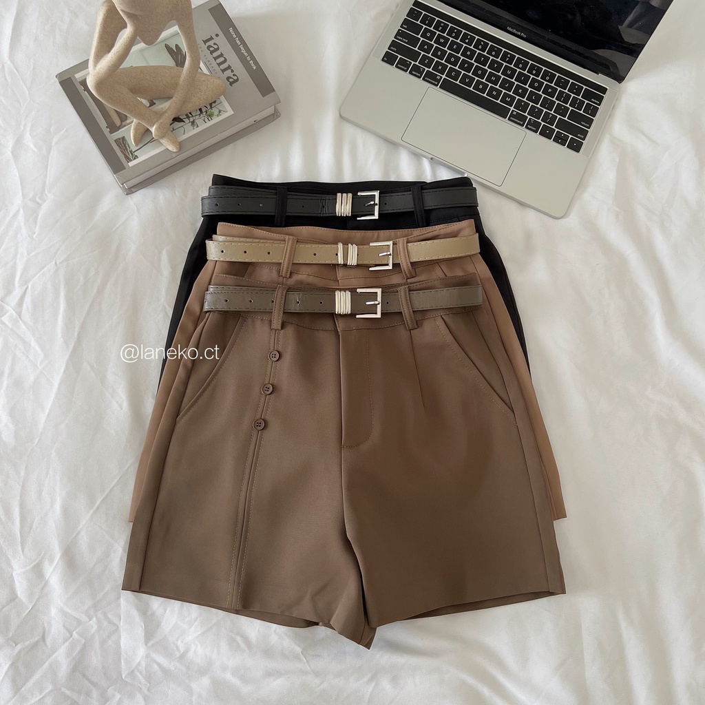 Short âu dãy nút + belt 801 Laneko 3 màu