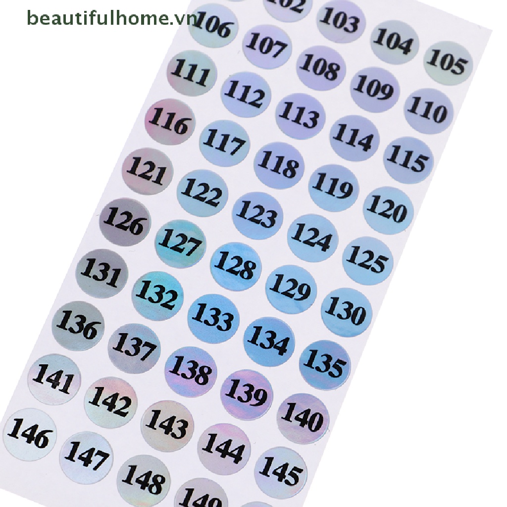 Bộ 1-250 Nhãn Dán Đánh Dấu Số Màu Sắc Laser