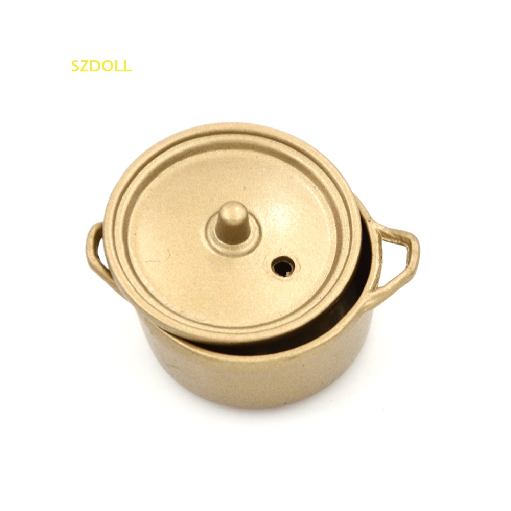 Nồi Hầm Thức Ăn Bằng Kim Loại Tỉ Lệ 1: 12 Trang Trí Nhà Búp Bê