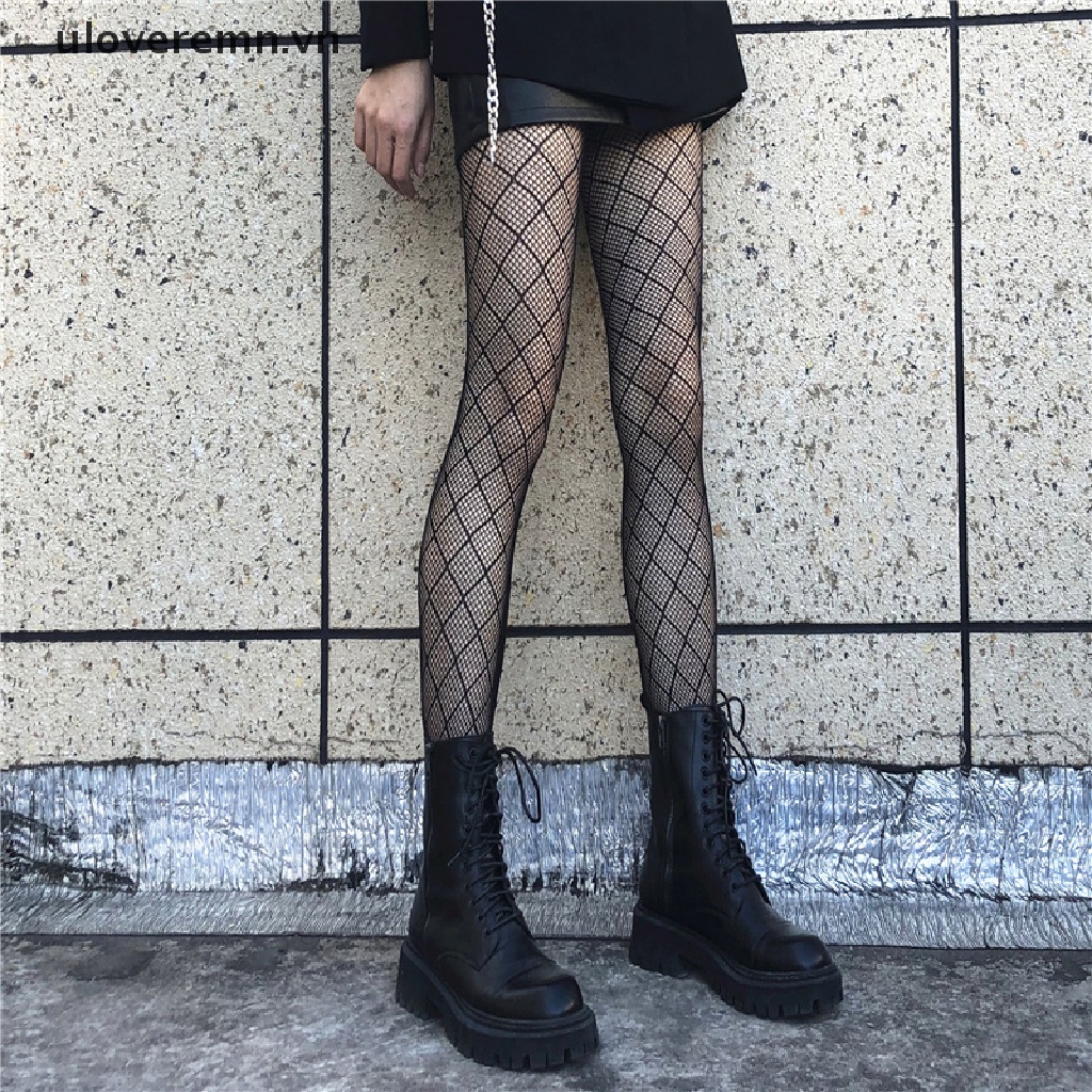 Quần Tất Lưới Kẻ Ô Vuông Đen Quyến Rũ Cho Nữ