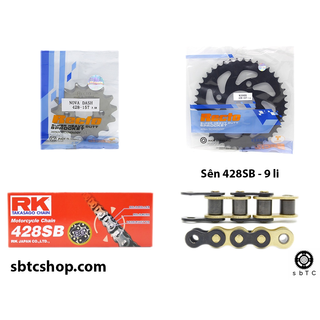 NSD Nhông dĩa RECTO sên RK vàng đen Winner Sonic chính hãng RRK-BG-SB