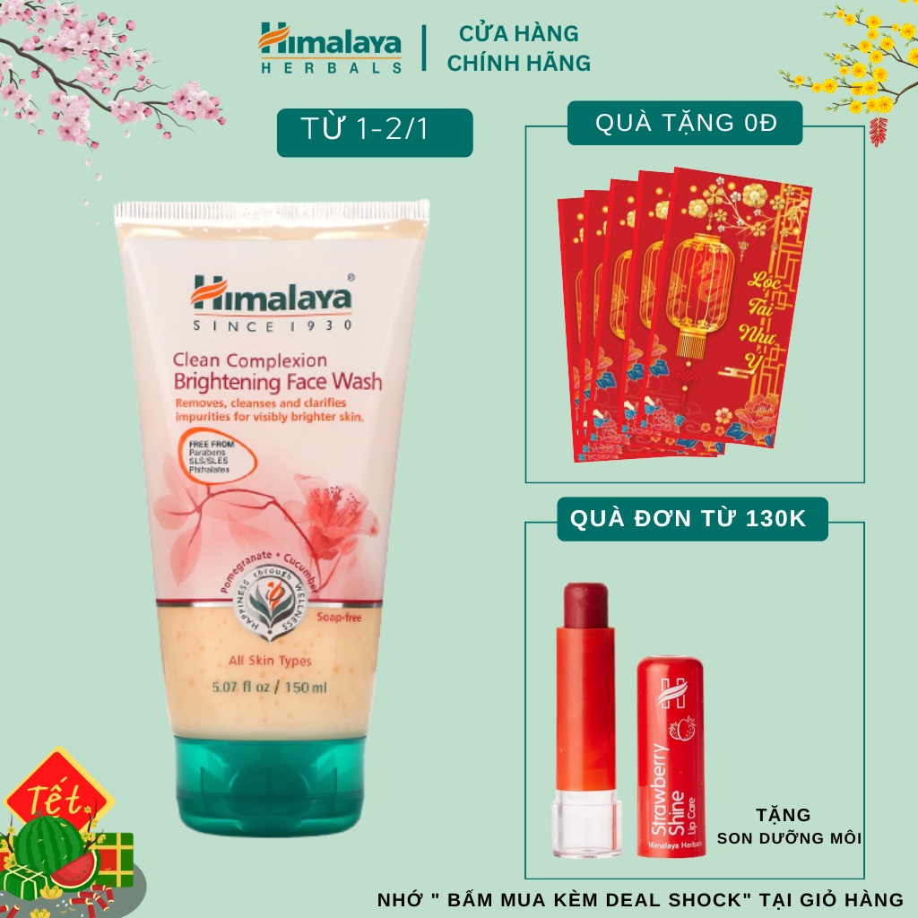 Sữa rửa mặt trắng da nhụy hoa nghệ tây Himalaya Clear Complexion Whitening Face Wash 150ml