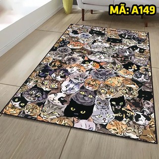 Thảm Trang Trí Họa tiết đàn mèo cute vintage Decor Góc Học Tập Làm Việc Phòng Ngủ Phòng Khách Văn Phòng