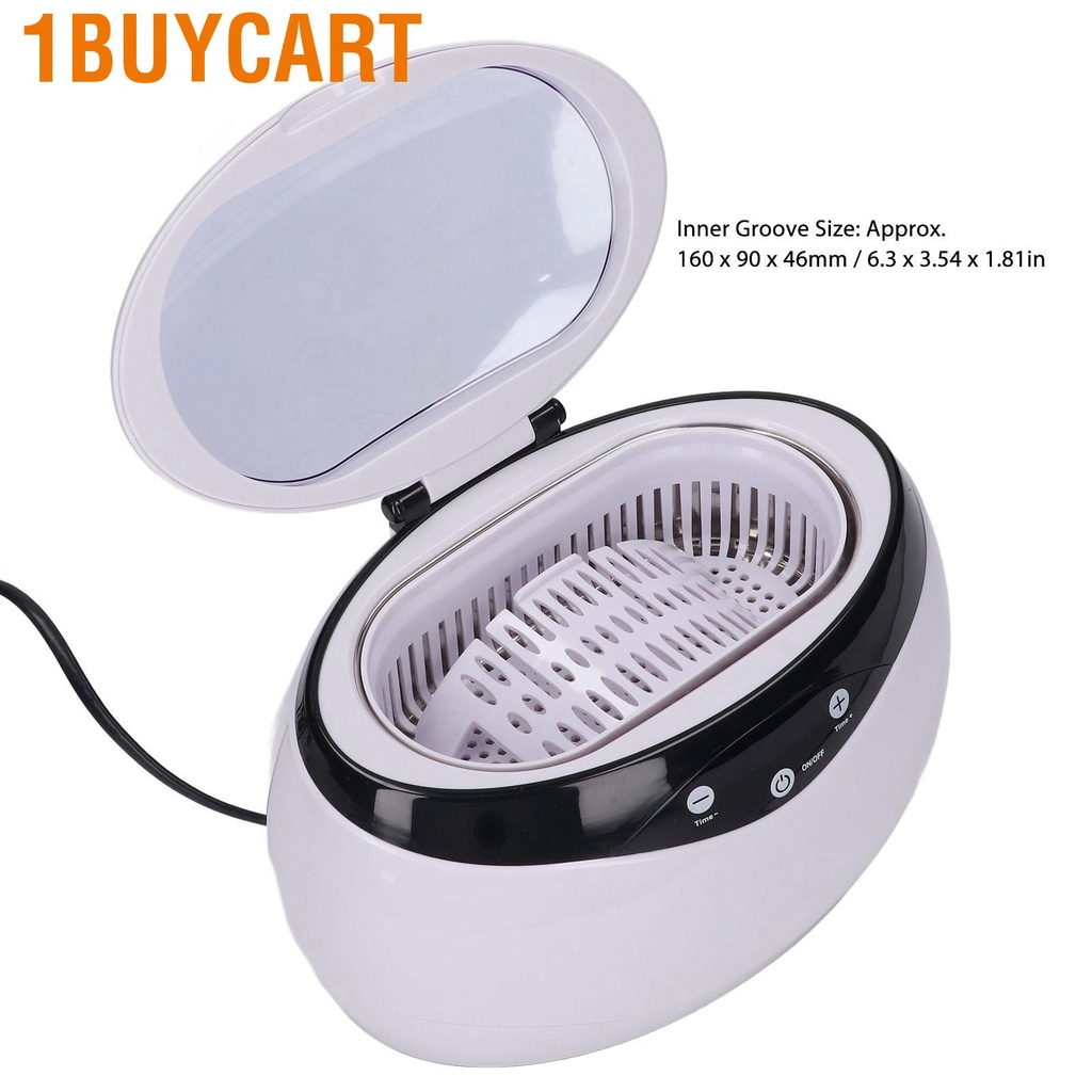1buycart Ultrasonic Cleaner Jewelry Cleaning Machine Quick Washing Portable 650ml 40KHZ for Watches
