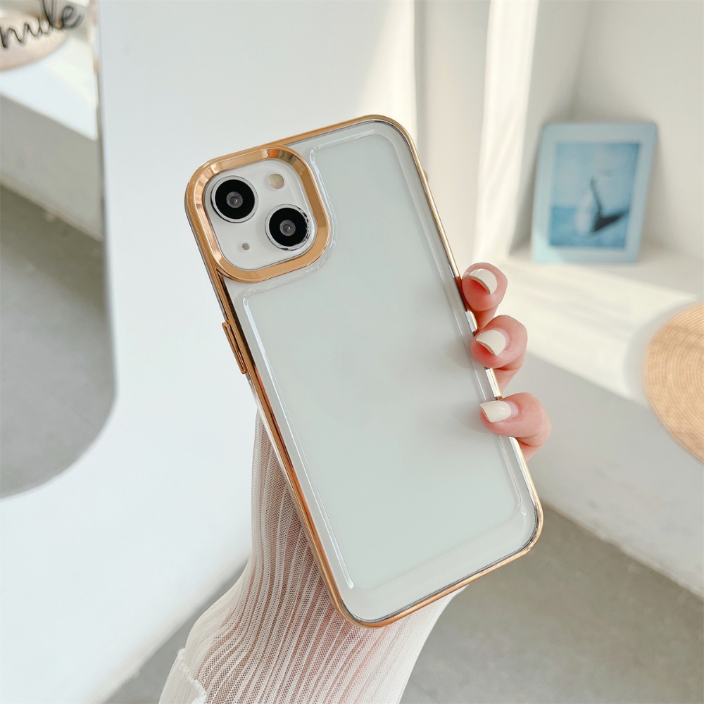 Ốp Điện Thoại TPU Dẻo Trong Suốt Mạ Điện Nhiều Màu Sang Trọng Chống Sốc Cho IPhone 14 13 12 11 Pro max