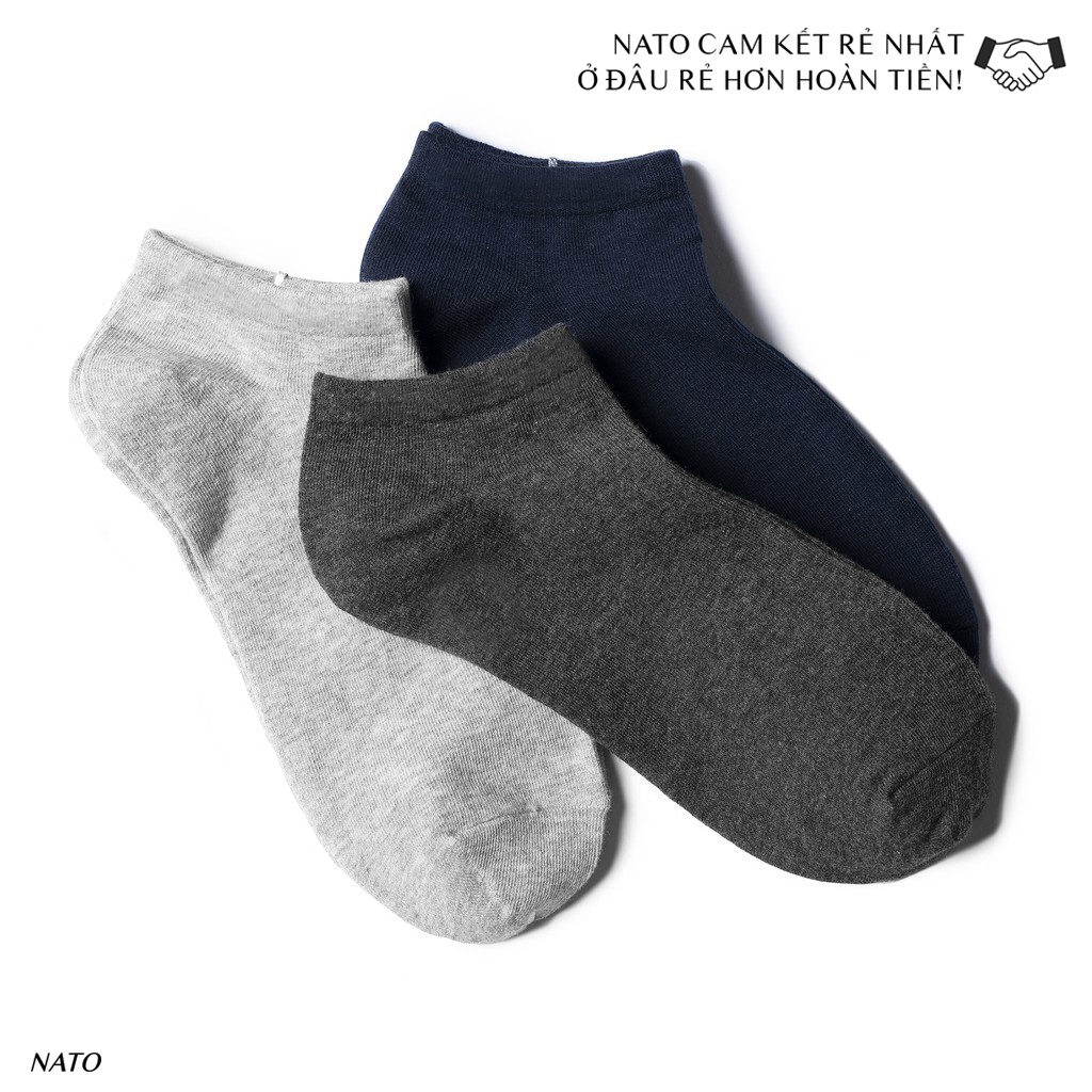 Tất Vớ Ngắn Nato Socks Vải Cotton Kháng Khuẩn Chống Mùi Hôi Màu Trắng Đen Xám Xanh Navy Basic Đẹp Cao Cấp Trơn Mắt Cá