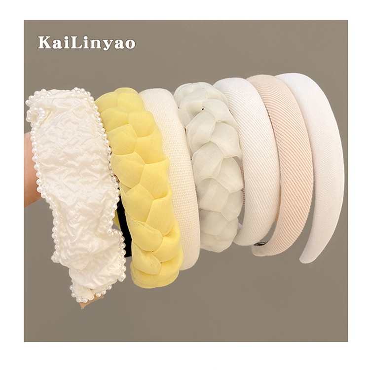 Băng Đô Cài Tóc Màu Trắng Thiết Kế Đơn Giản Thời Trang Cao Cấp