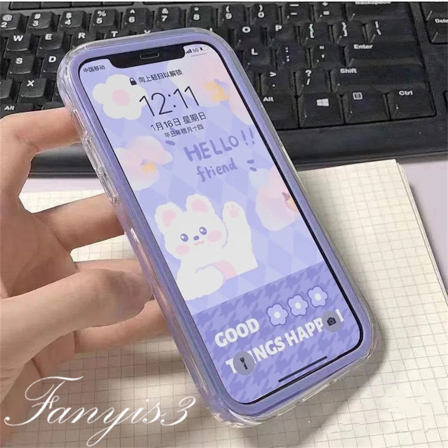 Ốp Điện Thoại Mềm Trong Suốt Chống Sốc 3 Trong 1 Cho iPhone 14 13 12 11 Pro Max XS Max XR X XS 8 7 Plus