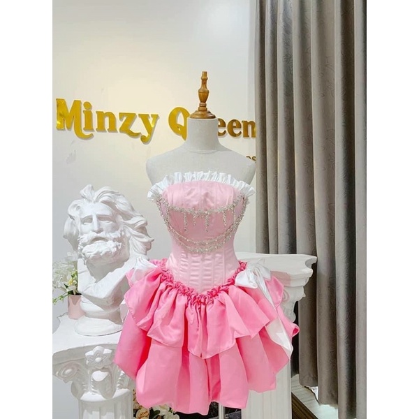 Đầm dáng mini xoè phồng bí cúp dây đá TRIPBLE T DRESS - size S/M/L - MS351V