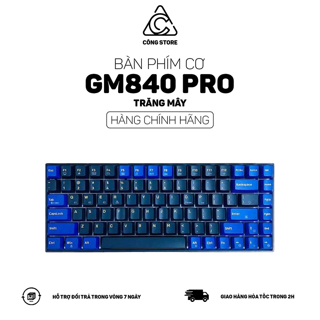Bàn phím cơ không dây Dual Mode Newmen GM840 Pro (Trăng&Mây) KailhBox