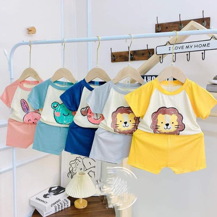 Quần áo trẻ em Ledu Shop - bộ đùi raplan cotton cho bé trai, bé gái, đủ màu, đủ size