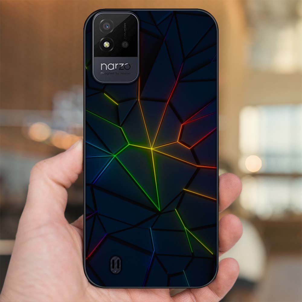 Ốp lưng Realme Narzo 50i viền đen in hình hoạ tiết 3D