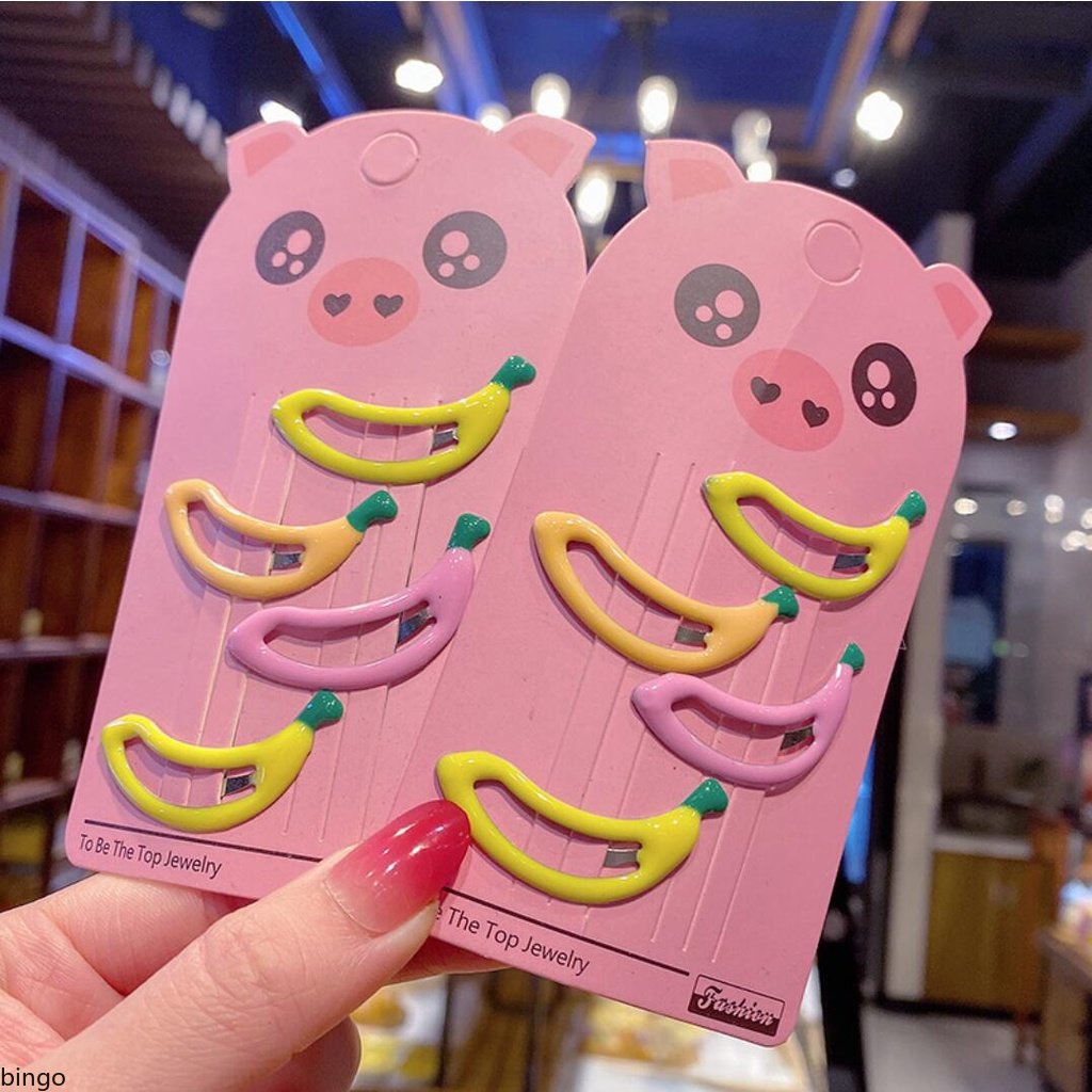 Bộ 4 Kẹp Tóc Hình Trái cherry Xinh Xắn Cho Bé Gái