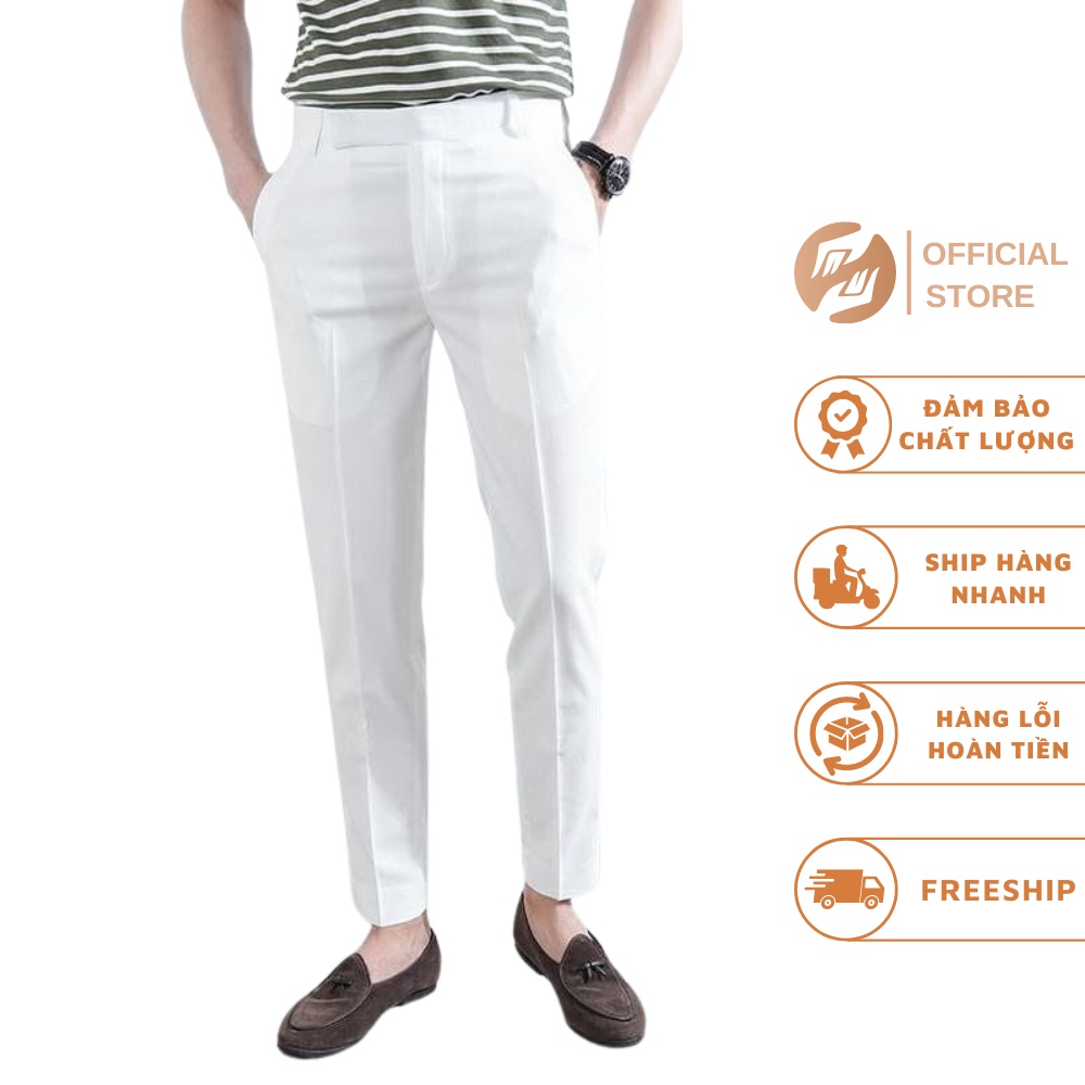 Quần âu vải tuyết mưa 1HAND nam ống côn mang lại phong cách trẻ trung, lịch lãm - mã QTM