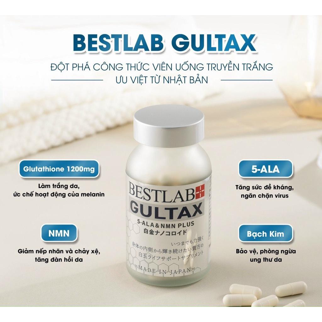 Viên Trắng Da Bestlab Gultax 5-ALA & NMN Plus Nhật Bản Hộp 90 Viên - Mờ Thâm, Chống Lão Hóa