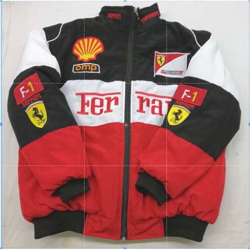 Áo Khoác Cotton Tay Dài Thêu Logo Ferrari Team F1 Phong Cách Retro Thời Trang Thu Đông