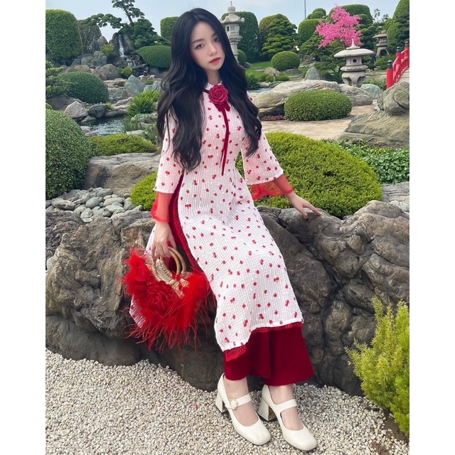 DII COLLECTION - Áo dài Tường Hi hoa nhí thiết kế cao cấp