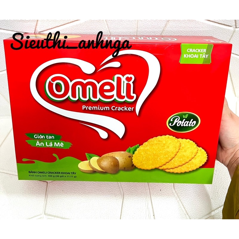 Bánh Omeli Cracker Hộp 288g/400gKhoai Tây/Vừng dừa/Gấc