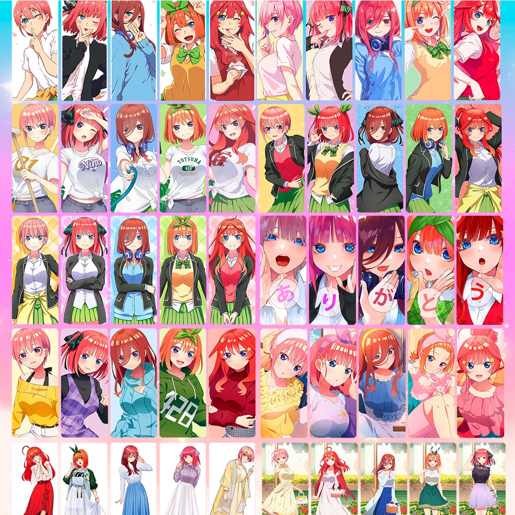 Bộ 5 bookmark NHÀ CÓ 5 NÀNG DÂU - Chủ đề nữ sinh, street style nhiều mẫu - GOTOUBUN NO HANAYOME -  bookmark anime manga