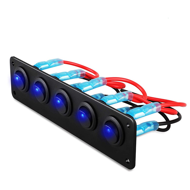 Bảng Công Tắc Bật / Tắt 5 Nút Cho Tàu Thuyền / Xe Hơi 12V 24V