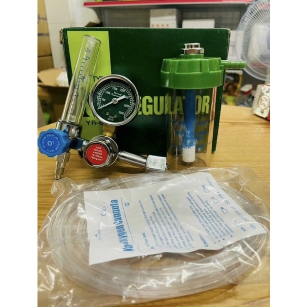 Đồng hồ đo áp suất Oxy YR 88- Có bình làm ẩm