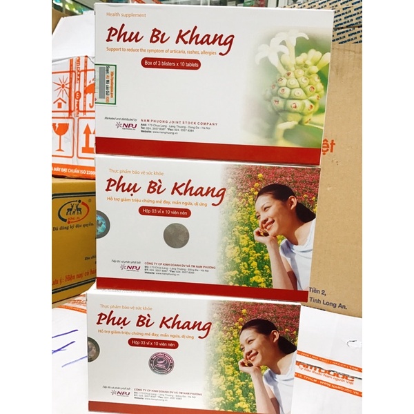 [Chính Hãng] Phụ Bì Khang hộp 30v - Giảm mề đay, dị ứng, mẩn ngứa, tăng cường chức năng gan.