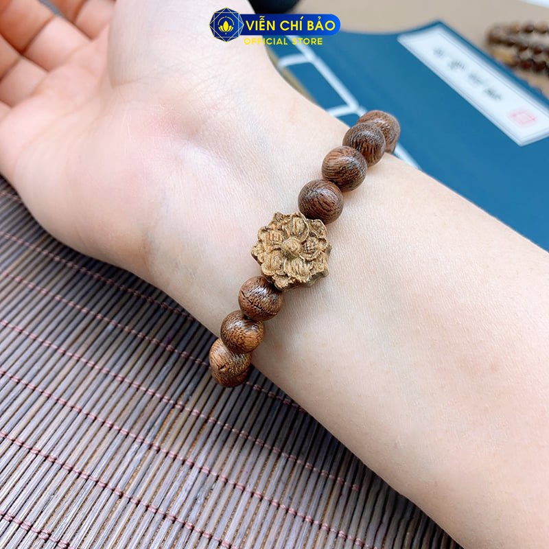 Vòng tay trầm hương Tốc 8ly mix - Phật tổ, Thánh Giá, Tỳ Hưu, Hoa Sen thời trang phụ kiện trang sức Viễn Chí Bảo V000813