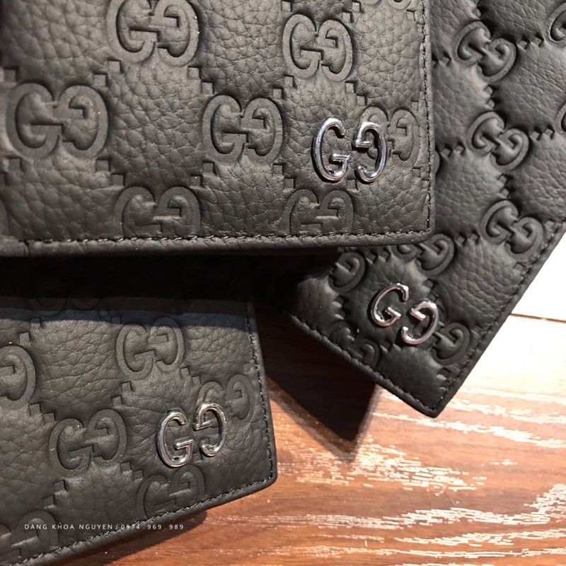 VÍ NAM GUCI DẬP VÂN DÁNG ĐỨNG HÀNG FULL HỘP DA THẬT CAO CẤP