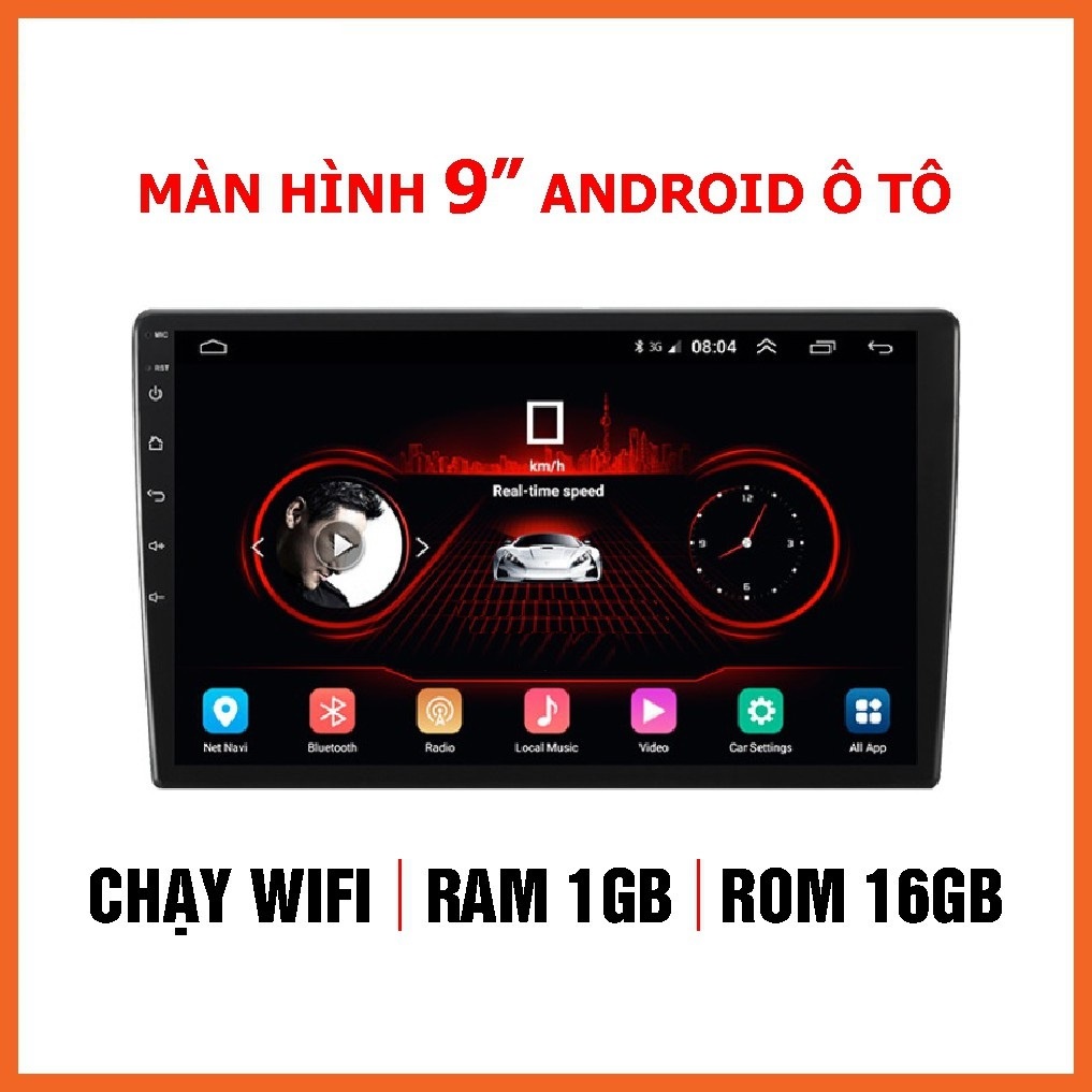 Màn Hình Android 9 inch Ram 2G Chạy Sim 4G phát WiFi, Đầu DVD Android, Màn Hình Ô Tô Có GPS dẫn đường bằng NaviTel
