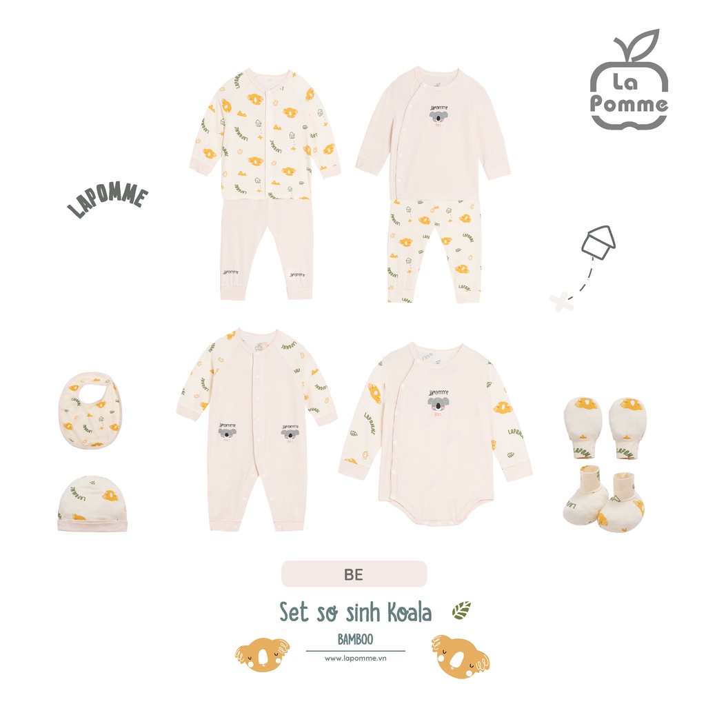 La Pomme sơ sinh cho bé Koala màu be SS2023