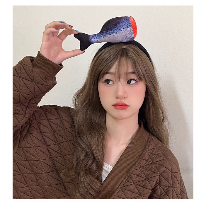 Bờm Cài Tóc Băng Đô Cute Ngộ Nghĩnh Vui Nhộn Hài Hước Hình Chân Giò, Cá Hồi