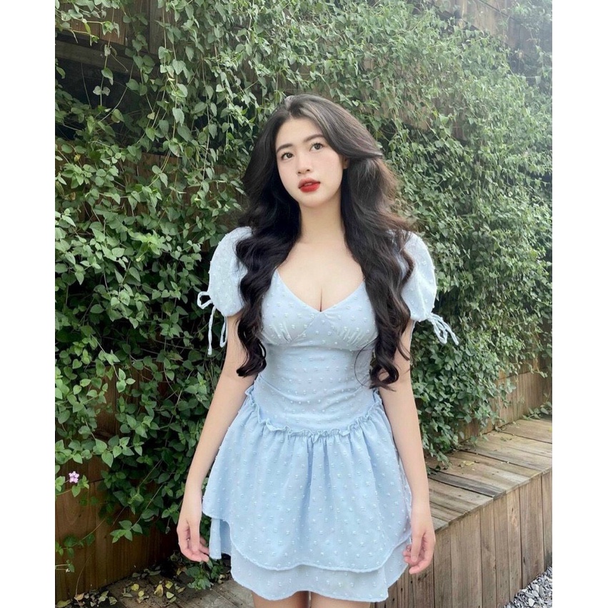 ĐẦM REN BI CÚP CHÍT EO BÈO TAY PHỒNG XANH