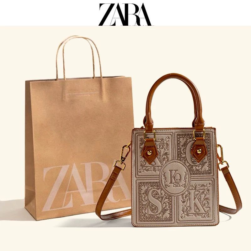 Zara Túi Xách Thời Trang 2022 Hình Vuông Nhỏ Gọn Xinh Xắn Dành Cho Nữ