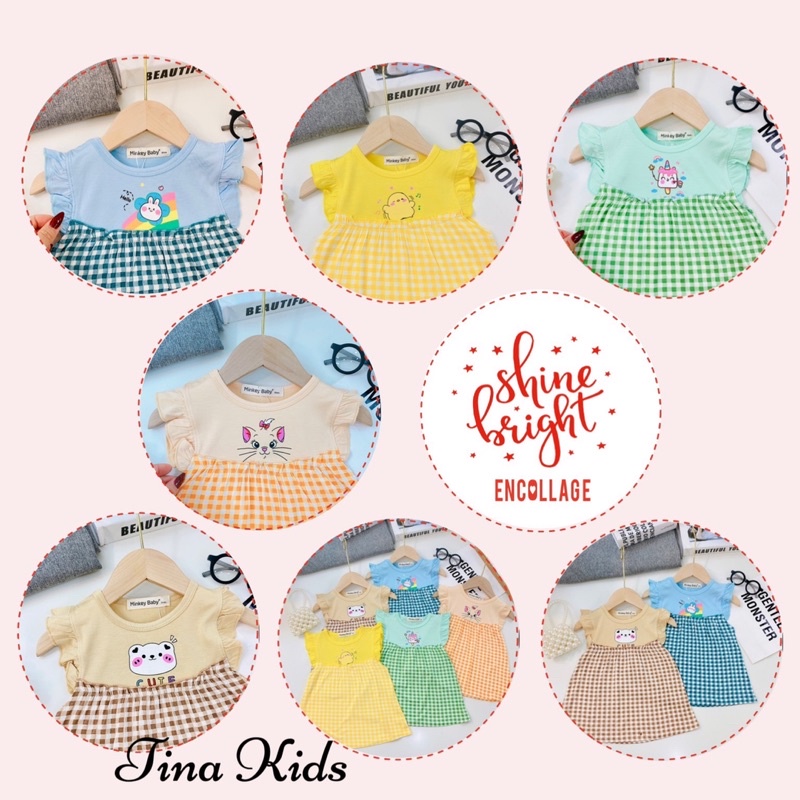 Váy Thun Lạnh Minky Mom Cho Bé Gái Mặc Nhà Đi Học Đi Chơi Siêu Xinh