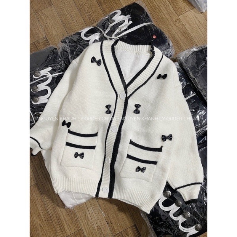 Áo len croptop trắng trơn đính nơ  [HÌNH THẬT] | BigBuy360 - bigbuy360.vn