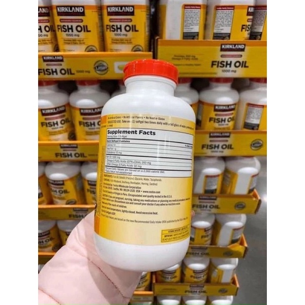 Viên Uống Fish Oil Dầu Cá Kirkland 400 Viên của Mỹ