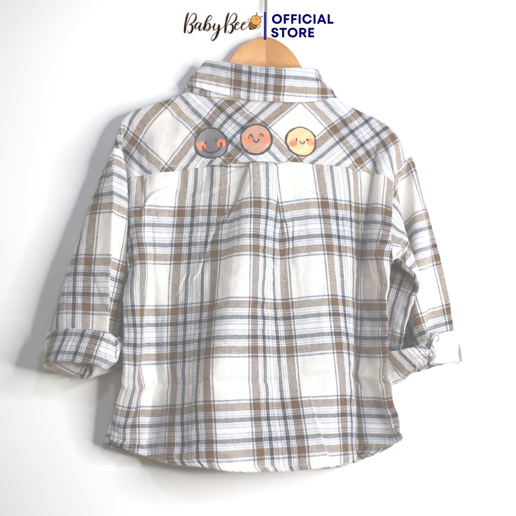 Áo sơ mi bé trai Hàn Quốc BabyBee áo bé trai size đại 10-20kg họa tiết caro SM22