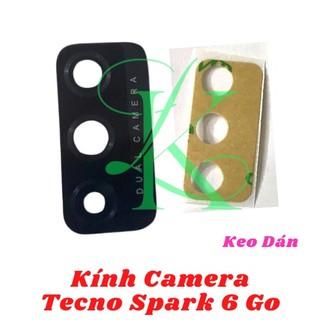 Mặt kính camera Tecno Spark 6 Go sẵn keo dán