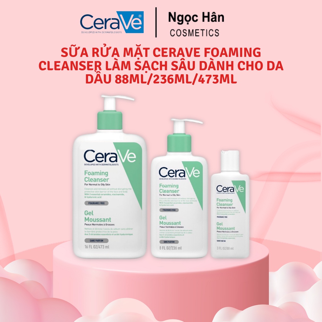 Sữa rửa mặt Cerave Foaming Cleanser làm sạch sâu dành cho da dầu 88ML ...