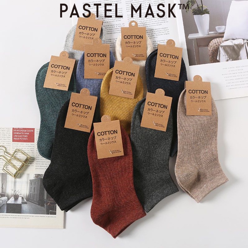 Tất trơn nam nữ cổ ngắn cao cấp Unisex Pastel chất liệu Cotton chống hôi chân