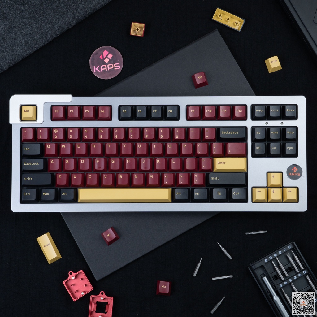 Keycap Red Samurai PBT profile OEM | Cherry in double shot 135 | 160 nút cho bàn phím cơ layout 104/98/87/84/75/68/64/61