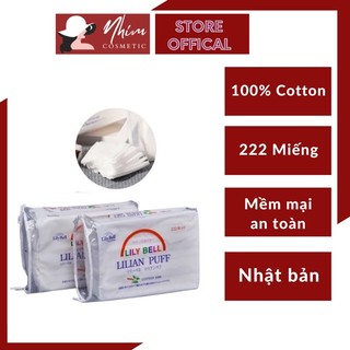Bông tẩy trang 222 miếng lily bell lilian puff nhật bản