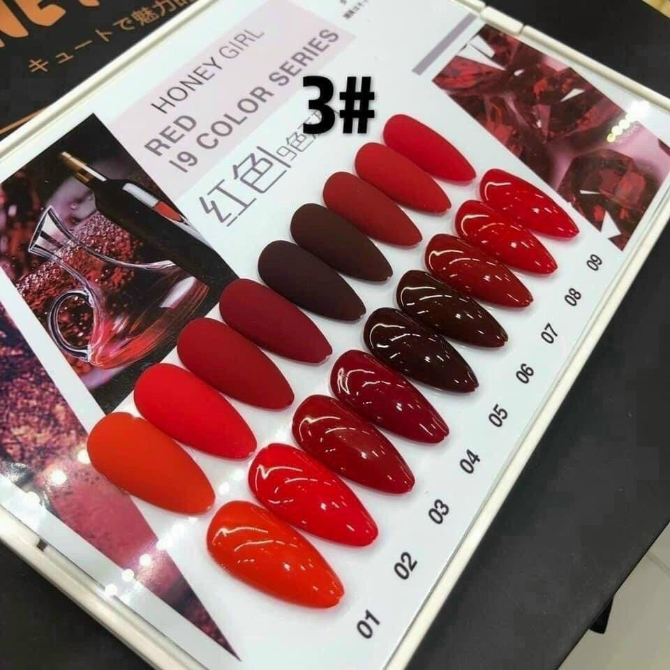 Sơn Gel HONEY GIRL Set 9 Chai , Nước Sơn móng tay Sét 9 màu chính hãng - [ Tặng Bảng Màu ]