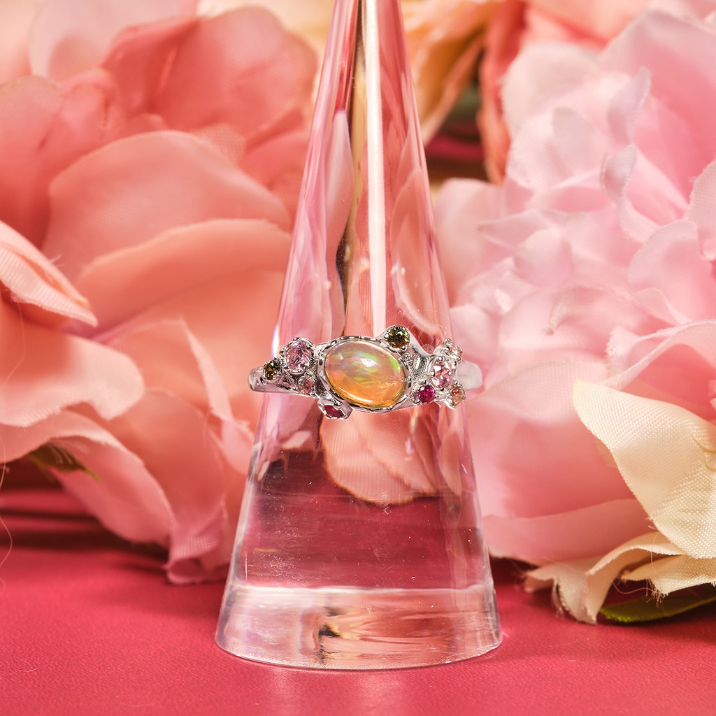 Nhẫn Nữ Đá Opal Thiên Nhiên Bạc 925