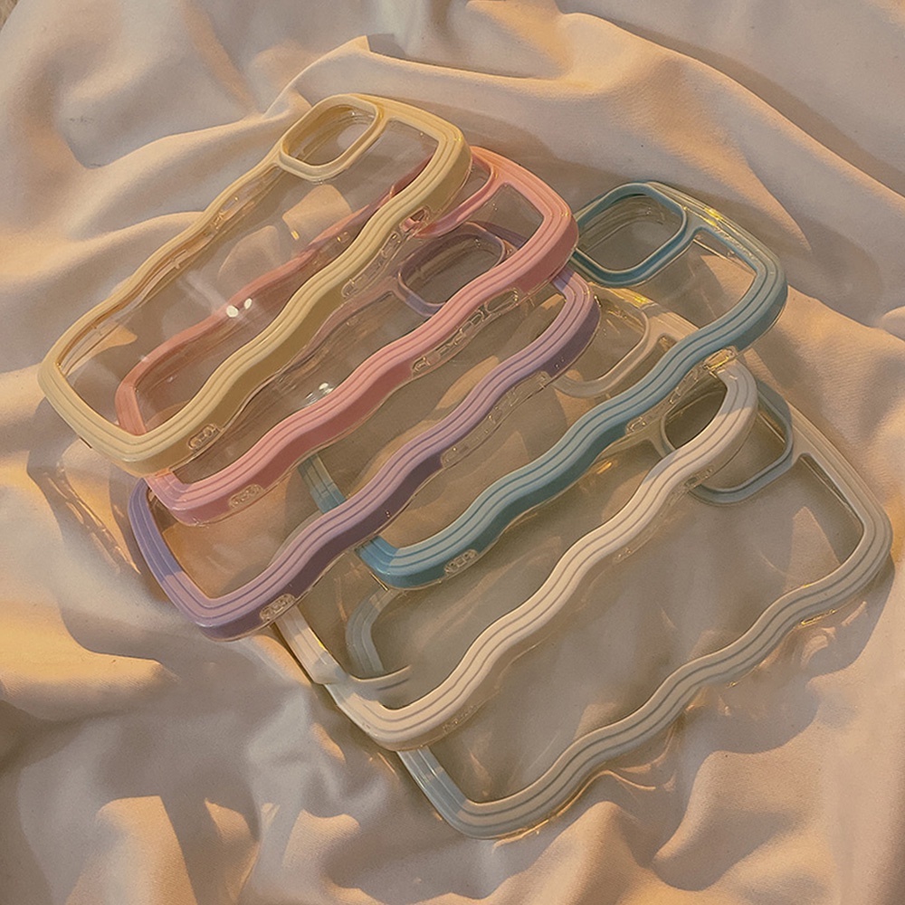 Ốp Điện Thoại TPU Mềm Chống Sốc Viền Gợn Sóng Nhiều Màu Sắc Cho IPhone 14 13 12 11 Pro Max