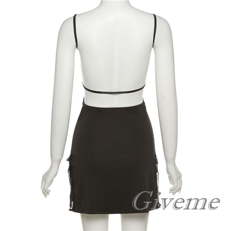 Đầm Ngắn Sát Nách Cổ Thuyền Màu Đen Trơn Ôm Dáng Cho Nữ