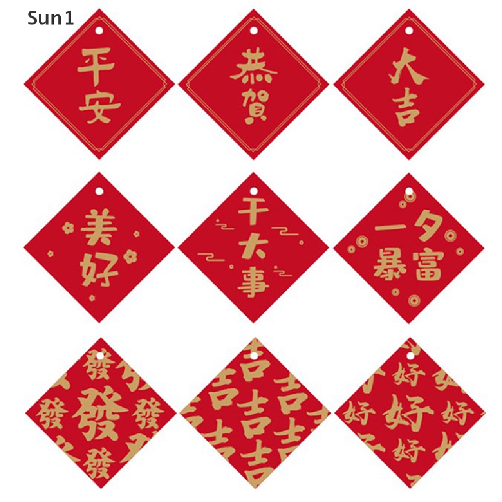 Set 20 Thẻ Chúc Mừng Năm Mới Màu Đỏ Trang Trí Đẹp Mắt