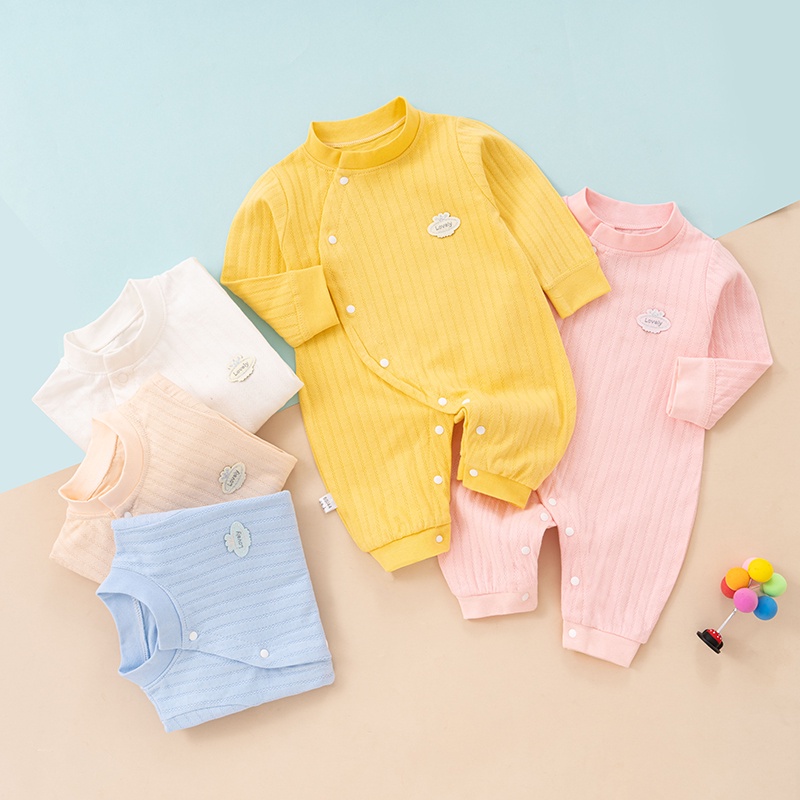 Body liền thân dài tay cotton cho bé trai và bé gái sơ sinh từ 3-14kg, hàng đẹp xuất Hàn - BD20