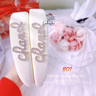 Bờm tóc handmade phong cách Hàn Quốc đính đá Chà_nel B01